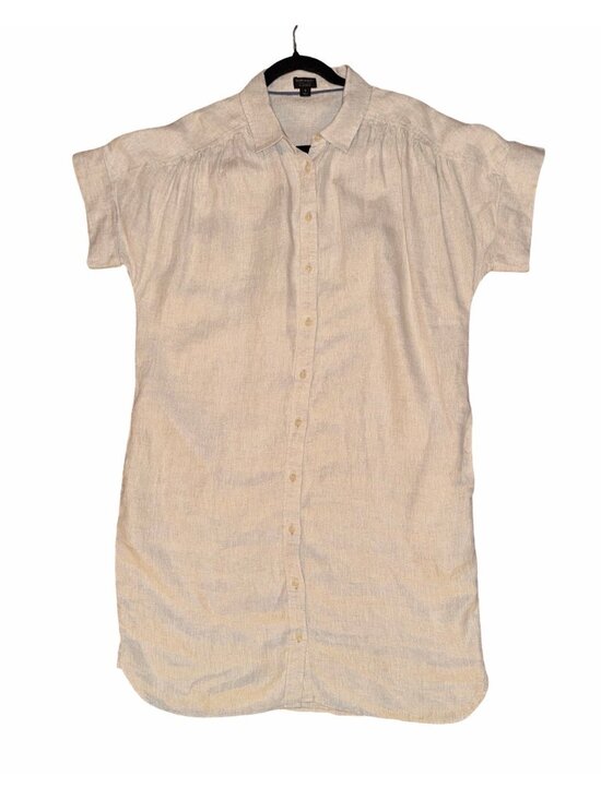 Baird Mcnutt Dresses & Skirts - Baird McNutt Irish Linen Beige Shirt Dress for J Crew Small Lagenlook Preppy